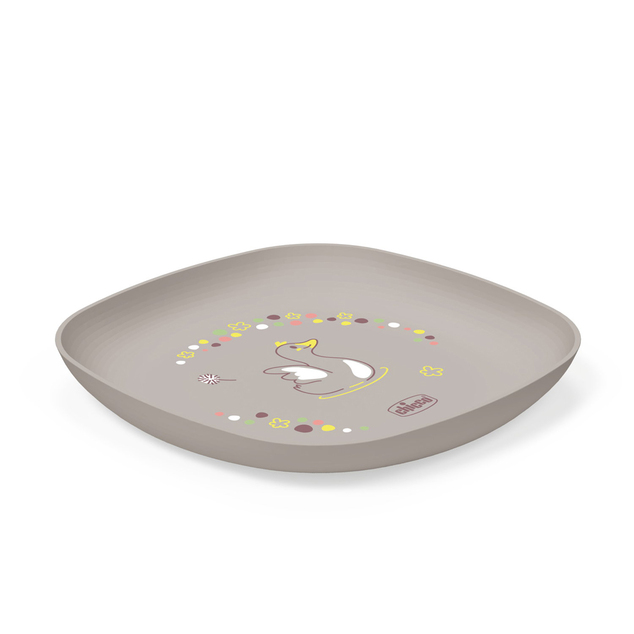 CHICCO Set za jelo - zdjela i tanjur siva 12m+