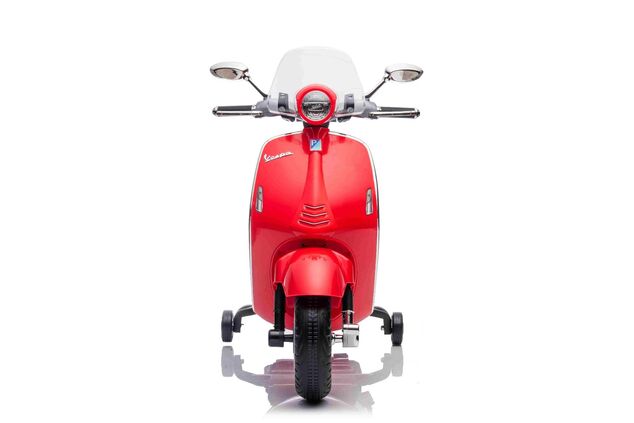 Elektrická motorka Vespa 946 aj so spätným chodom, červené, s pomocnými kolesami