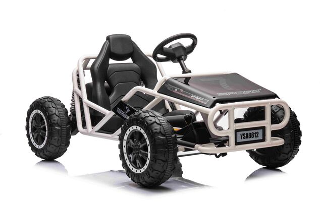 Elektrische Go-Kart SPORT-KART 24V, schwarz, EVA-Räder, Kunstledersitz, 2 x 50W Motor,