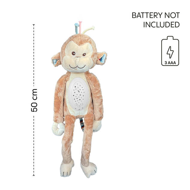 Plišasti otroški spalnik s projektorjem in melodijami, Monkey
