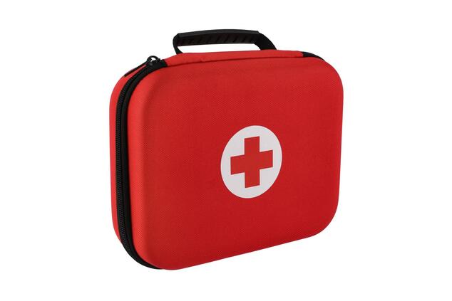 Set da dottore con accessori in tessuto/plastica in valigetta di stoffa