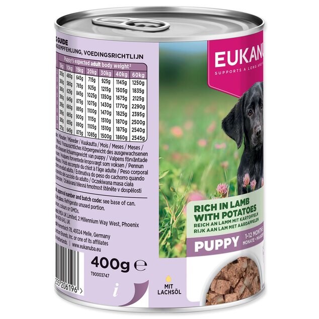 Konzerva EUKANUBA Puppy bohatá na jahňacie so zemiakmi 400 g
