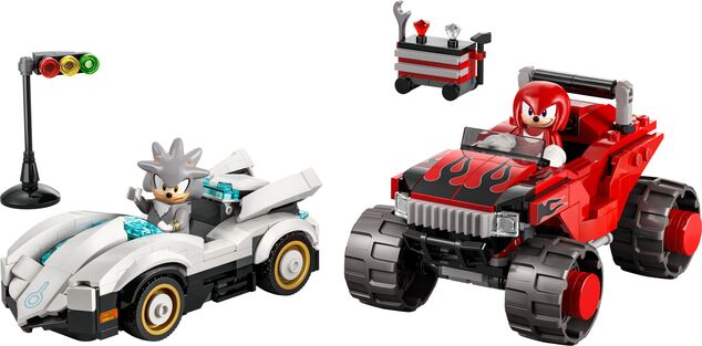 LEGO® Sonic The Hedgehog™ 77118 Silver a jeho auto vs. Knuckles a jeho monster truck