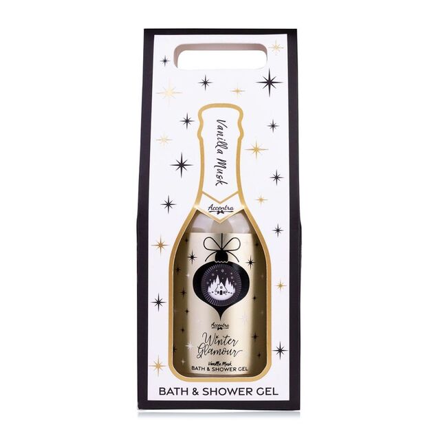ACCENTRA Gel za tuširanje Winter Glamour Vanilija i mošus 180 ml – boca u obliku šampanjca