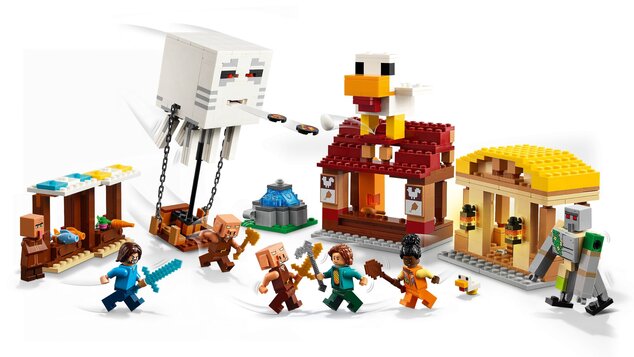 LEGO® Minecraft® 21273 Balón v podobe Ghasta a útok na dedinu