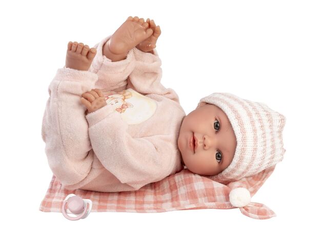 Llorens 63812 NEW BORN - muñeca bebé realista con sonidos y cuerpo de tela suave