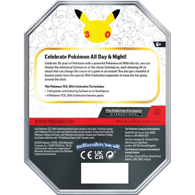 Pokémon TCG: 30th Celebration ex Tin