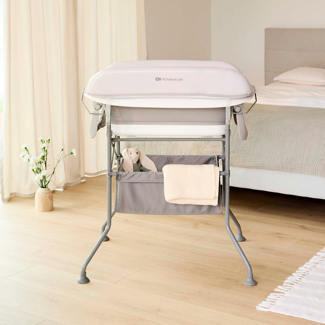 Kinderkraft Wickeltisch mit Badewanne Bubbly Grey