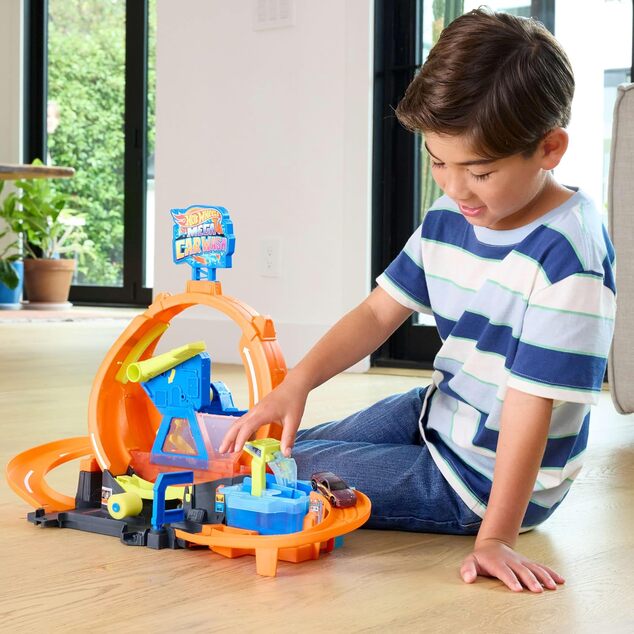 Mattel Hot Wheels City Mega Loop - Autowaschanlage mit 1 Farbwechsler