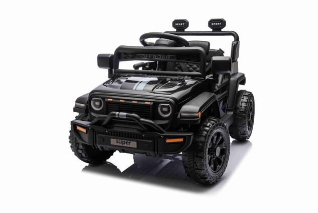 Elektrické autíčko OFFROAD NEW s pohonom zadných kolies, čierne, Lítiová batéria