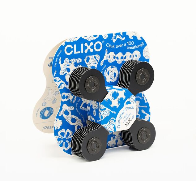 CLIXO Designer Black &amp; Grey - magnetická stavebnica 9 kusov