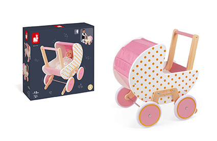 Janod Kinderwagen aus Holz für Candy Chic Puppen