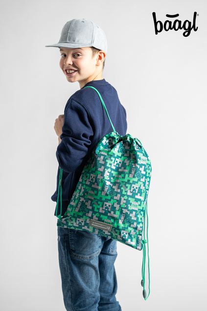MINECRAFT SET 2 Silber Creeper: Handtuch, Tasche