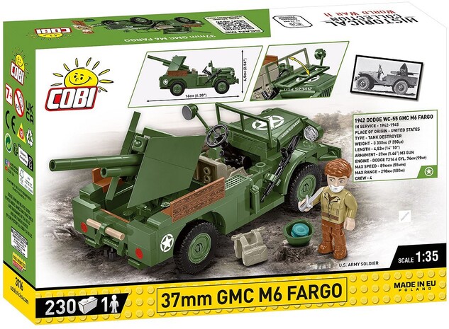 Cobi II WW 37 mm GMC M6 Fargo, 1:35, 230 k, 1 f