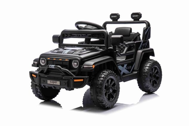 Elektrické autíčko OFFROAD NEW s pohonom zadných kolies, čierne, Lítiová batéria