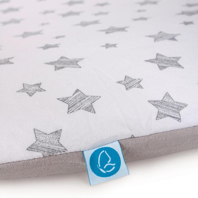CEBA Housse pour matelas à langer doux 50 x 70 Grey Stars + Pink Stars 2pcs