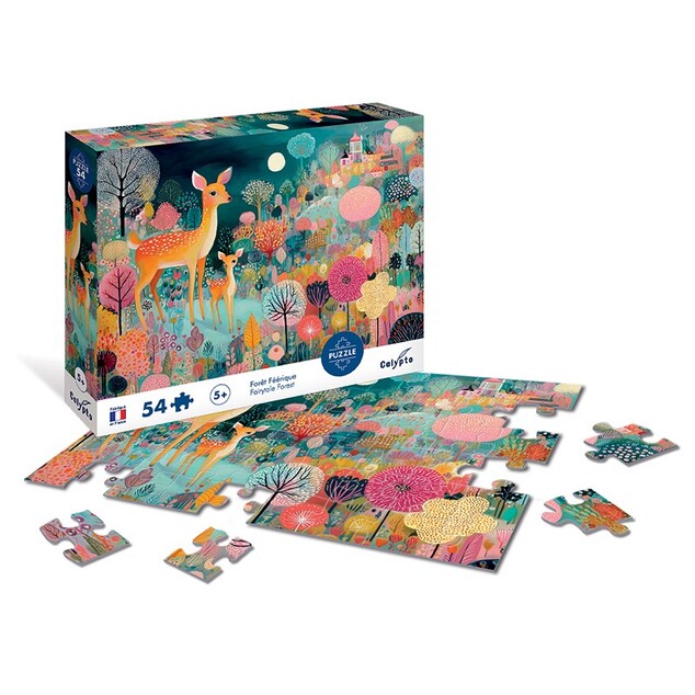 SENTOSPHERE Puzzle pentru copii cu povestea Pădurea fermecată 54 piese