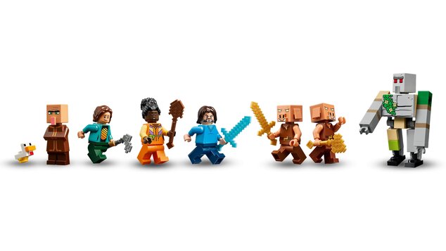 LEGO® Minecraft® 21273 Balón v podobe Ghasta a útok na dedinu