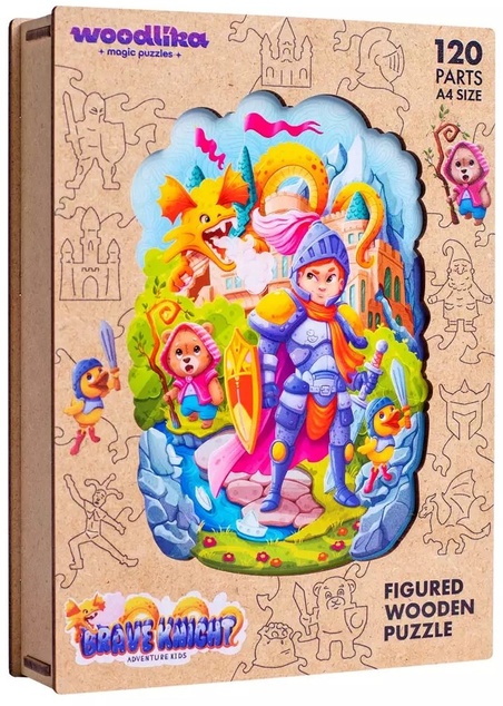 DREVENÉ FAREBNÉ PUZZLE - Statočný rytier