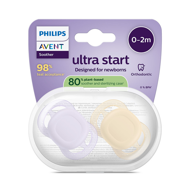 Philips AVENT Schnuller Ultrastart neutral 0-2m Mädchen 2 Stk