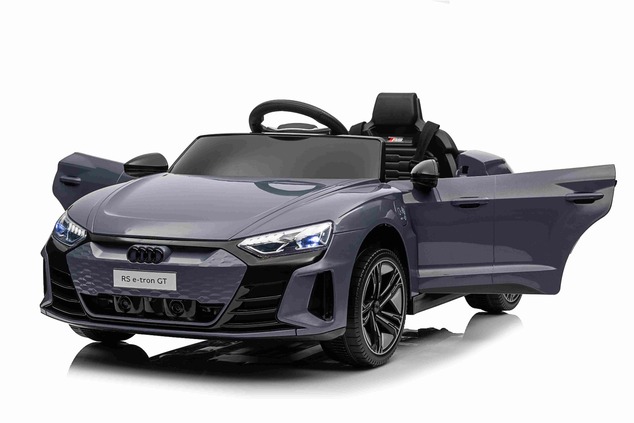 Elektrické autíčko Audi RS E-tron GT 12V, sivé, široké jednomiestne sedadlo, 2,4 GHz diaľk