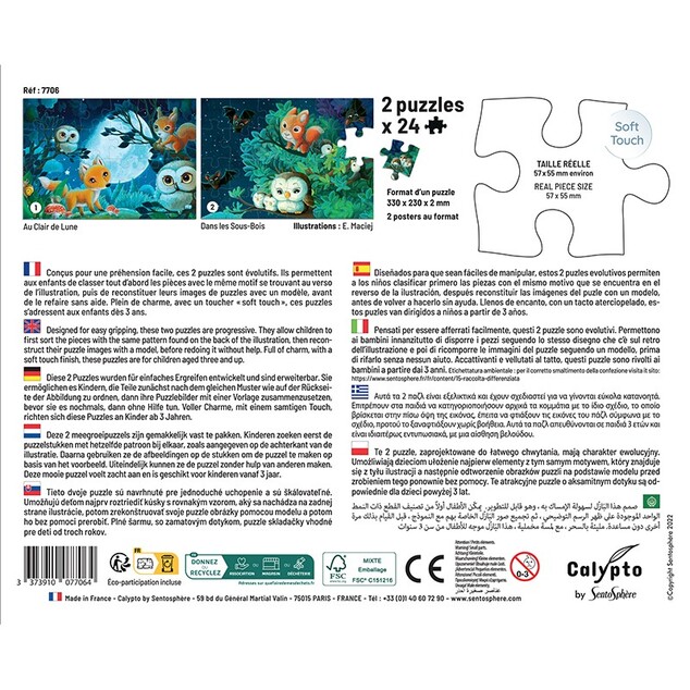 SENTOSPHERE Puzzle pentru copii La lumina lunii 2x24 piese