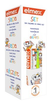 Elmex Detská sada – zubná pasta 50ml + kefka + pohárik