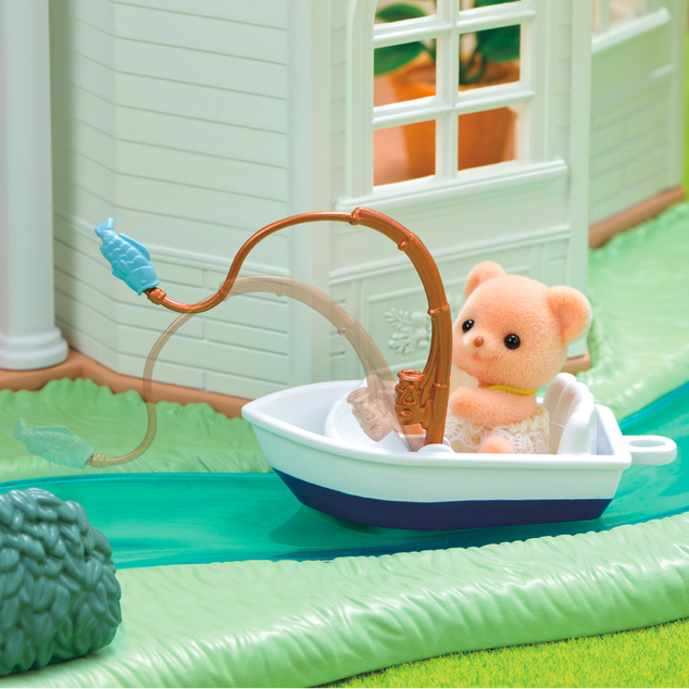 Sylvanian Families Villa mit rotem Dach am Fluss
