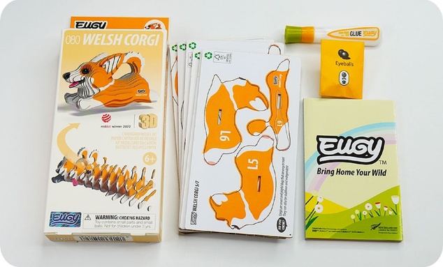 EUGY Pes Welsh Corgi 3D kartonová skládačka