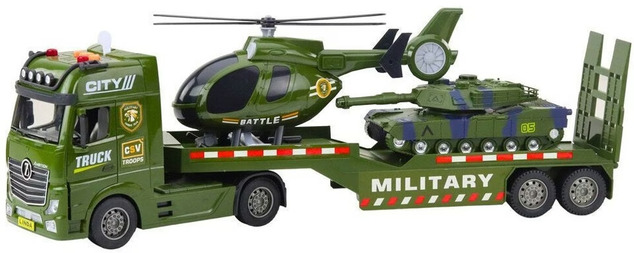 Militärischer LKW 55 cm und Hubschrauber mit Effekten Set