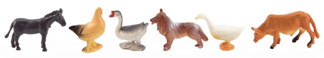 Állati mini házi farm műanyag 4-6cm 12db zacskóban