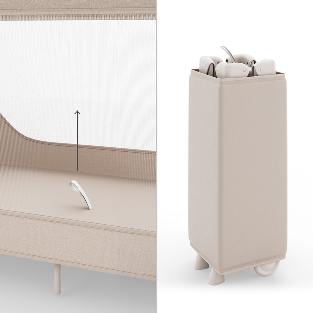 KINDERKRAFT Postieľka cestovná Leody Up Beige s príslušenstvom