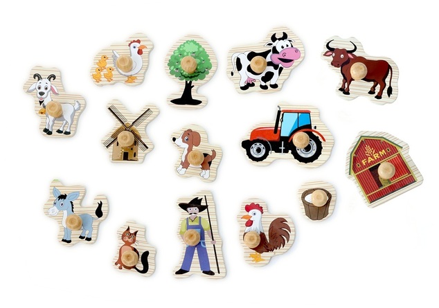2Kids Toys Fa fából készült puzzle 14 darabos