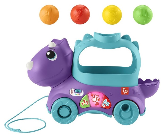 Fisher Price Hrajúce dino s vyskakujúcimi loptami CZ/SK/ENG/HU/PL