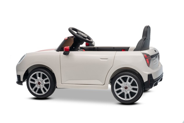 Elektrické autíčko BMW Mini Cooper 12V, biele, USB Vstup s Bluetooth pripojením na MP3 Pre