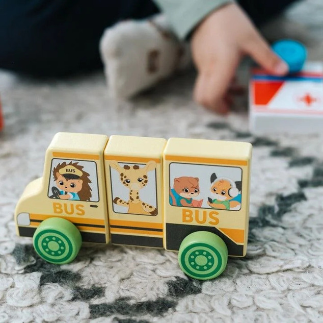 Trefl Magnetické vozidlo - Školský autobus - 3 prvky