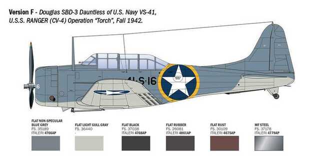 Model Kit letadlo 2841 - USN SBD-3 DAUNTLESS (1:48)