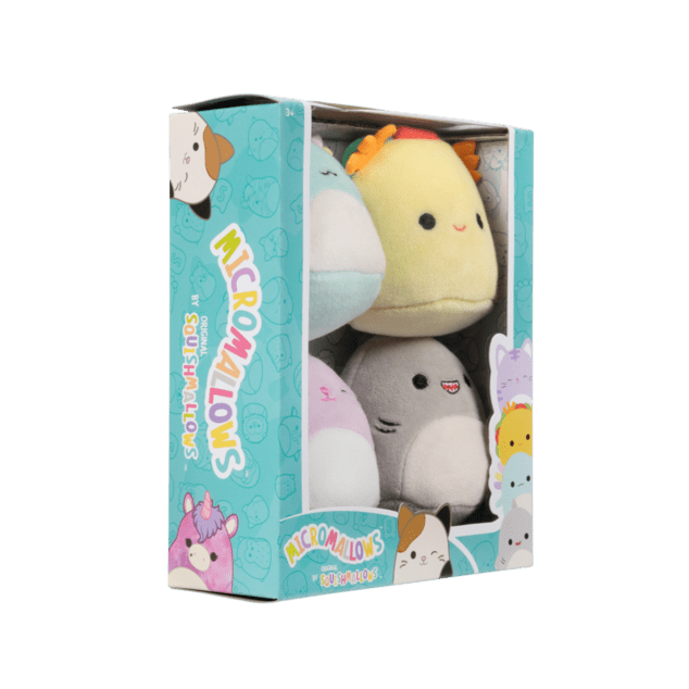 SQUISHMALLOWS Micromallows 4Pack - Axolotl, Katze, Taco, Hai