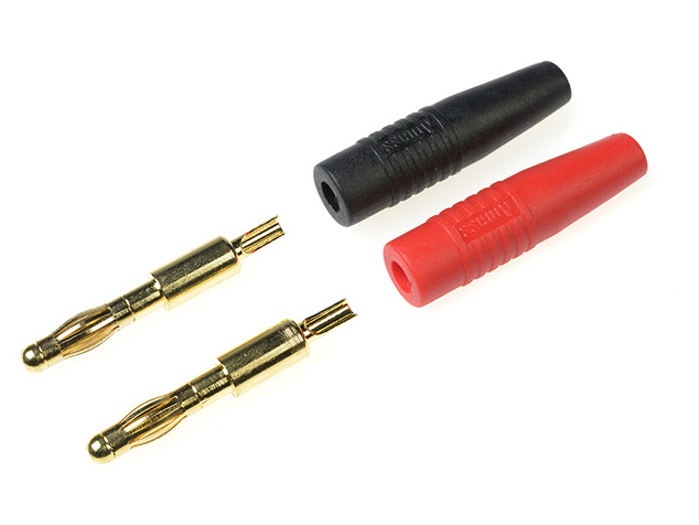 Banániky pozlátené 4.0mm červená + čierna (1 sada)