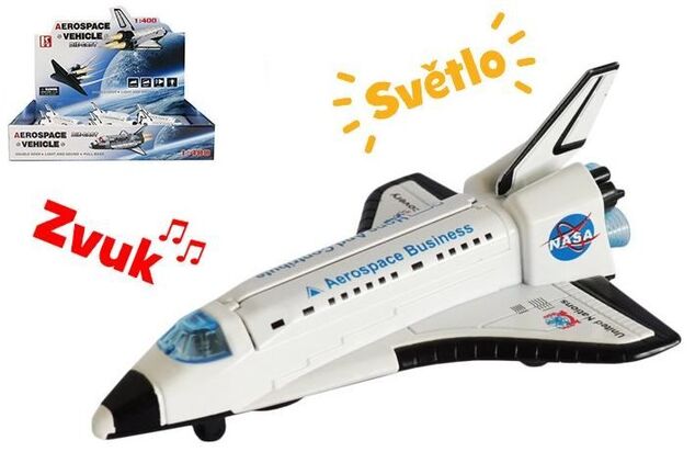 Weltraumrakete 1:400, umgekehrt batteriebetrieben, mit Licht und Ton