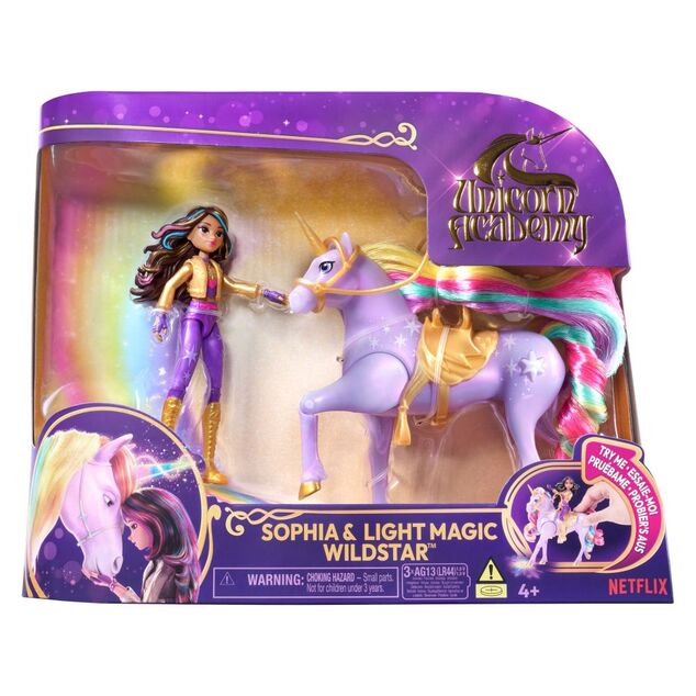 Unicorn Academy Svetelný jednorožec a figúrka 11 cm Sophia &amp; Wildstar