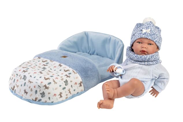 Llorens 73825 NEW BORN NIÑO - muñeca bebé realista con cuerpo de vinilo completo