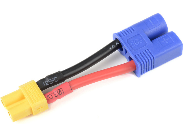 Konverzný kábel EC3 prístroj - XT-30 batéria 14AWG