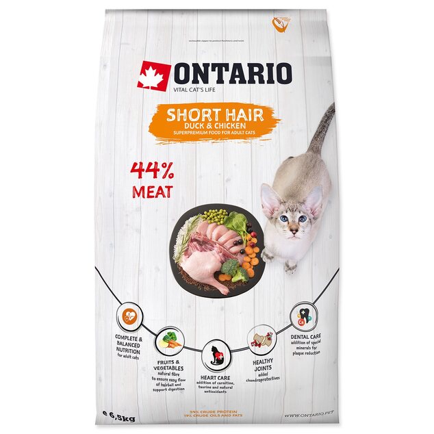 Krmivo Ontario Cat Shorthair 6,5kg
