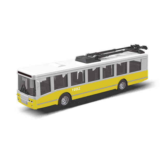 Trolejbus MHD žltý 16 cm