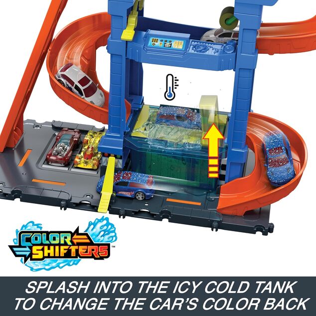 Hot Wheels® City Color Shifters Autolavado con túnel giratorio, HTN80