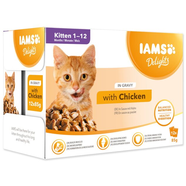 Kapsička IAMS KITTEN - multipack v omáčke 1020g (12x85gr)
