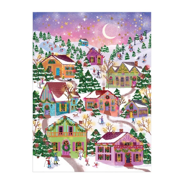 Galison Puzzle din folie Joy Laforme Sat înzăpezit 1000 de piese