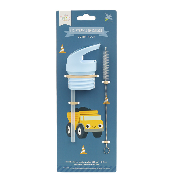 A Little Lovely Company - bouchon, brosse et paille pour bouteille en acier inoxydable - benne bascu