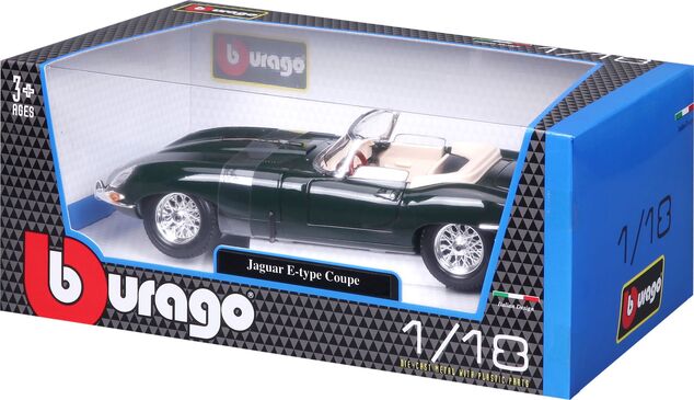 Bburago 1:18 Jaguar "E" Cabriolet (1961) Grün